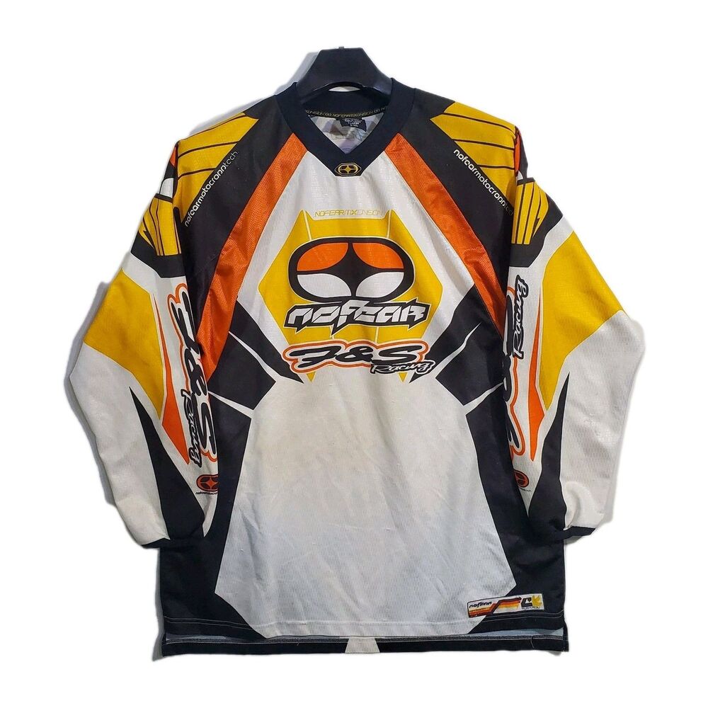 No Fear Motocross Motorcycle Bike Racing Jersey Long Sleeve Shirt XL